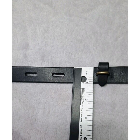Madewell Black Leather Belt Womens Sz Small Slotted Brass Buckle Classic - Picture 4 of 9